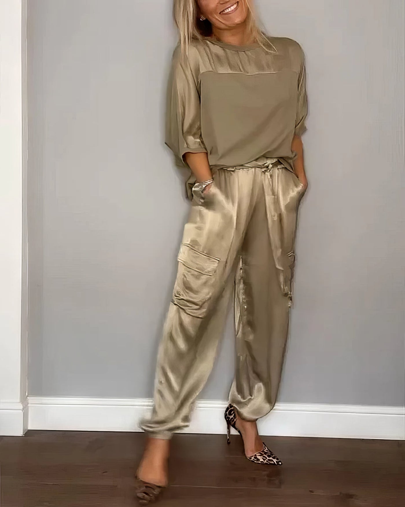 AMELIA | Komplette zweiteilige Bluse und schicke Cargohose