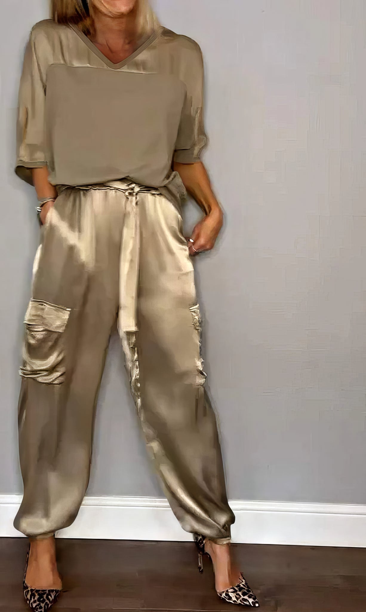 AMELIA | Komplette zweiteilige Bluse und schicke Cargohose