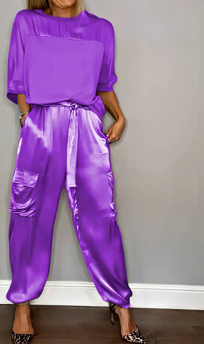AMELIA | Komplette zweiteilige Bluse und schicke Cargohose