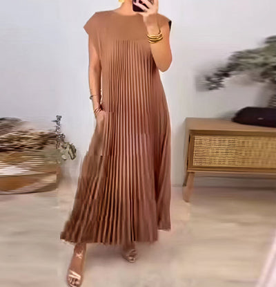 ELEONORA | Robe plissée sans manches, élégante et intemporelle