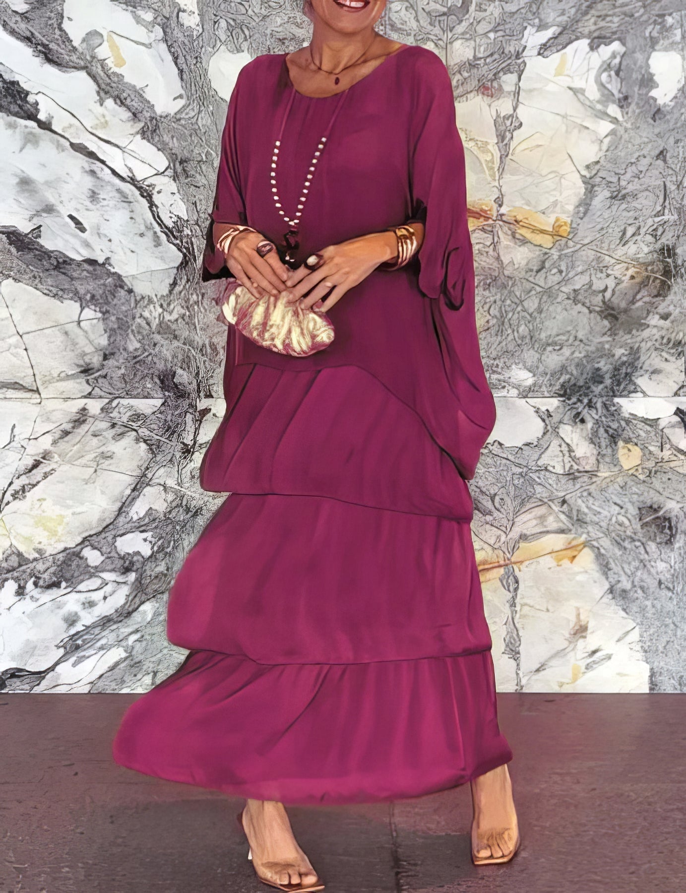 Caroline | Elegantes bequemes Maxikleid für alle Anlässe