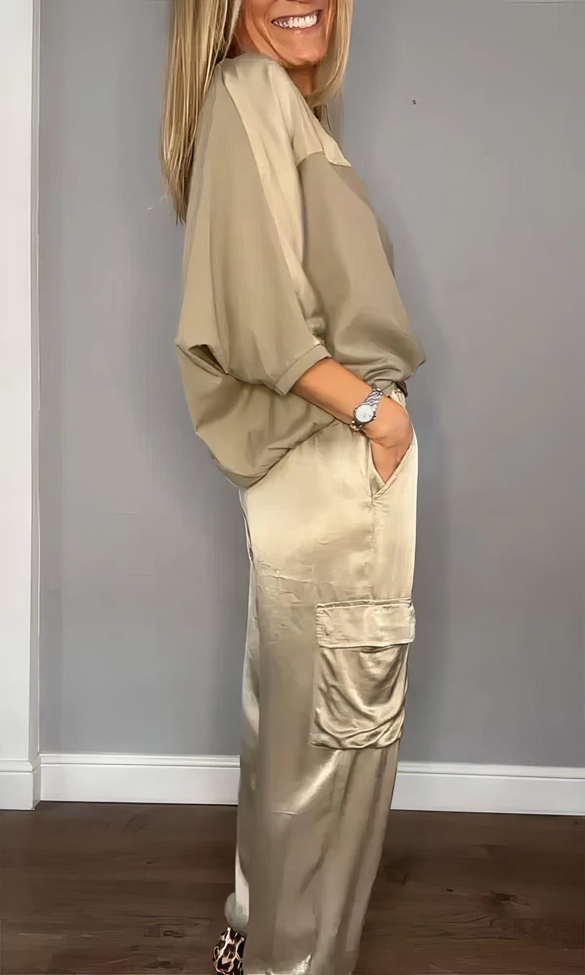 AMELIA | Komplette zweiteilige Bluse und schicke Cargohose