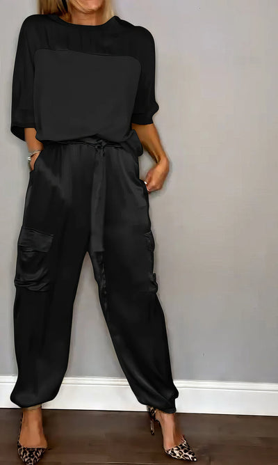 AMELIA | Komplette zweiteilige Bluse und schicke Cargohose