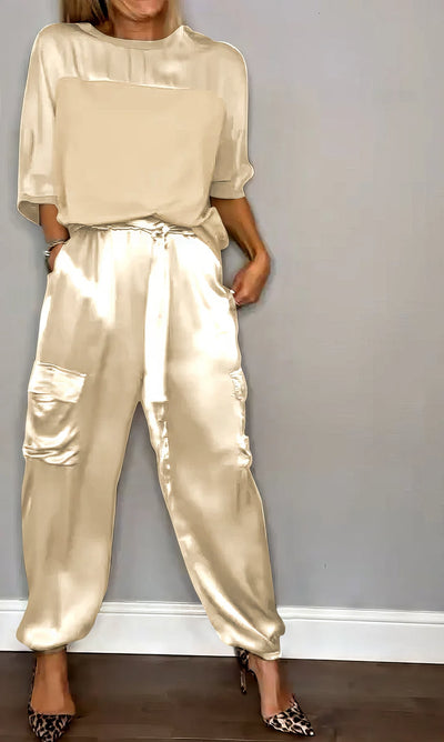 AMELIA | Komplette zweiteilige Bluse und schicke Cargohose